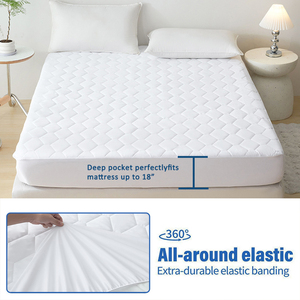 Hot Sale <span class=keywords><strong>Hotel</strong></span> Plain Color Hypo allergene Matratzen auflage Wasserdichter Matratzen schoner - Product Image 2