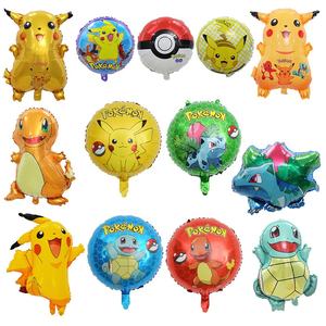 Ballons en <span class=keywords><strong>film</strong></span> d'aluminium Poke-mon pour la décoration de fête d'anniversaire des enfants: Ballons de dessin animé Pika Firedragon Poke Balls - Product Image 1
