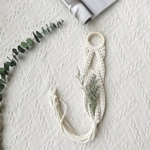 Support mural en macramé bohème pour vase, porte-plantes et fleurs en coton tissé à la main, décoration et cadeau bohème pour la maison - Product Image 1