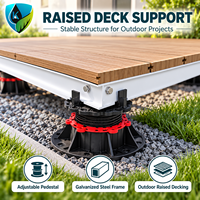 En stock, terrasse modulaire en WPC pré-assemblée grand format, hauteur réglable, support flexible pour l'extérieur