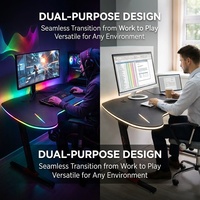 Meja Kantor Elektrik AOR, Meja Gaming Modern Ergonomis dengan Lampu RGB, Konstruksi Baja Tahan Karat, Meja Komputer Kelas Komersial