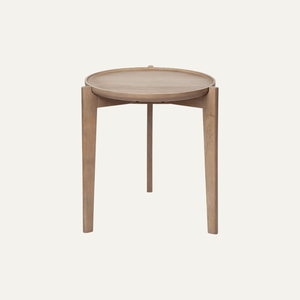 Table d'appoint ronde en teck massif de luxe, mobilier contemporain pour salon - Product Image 1