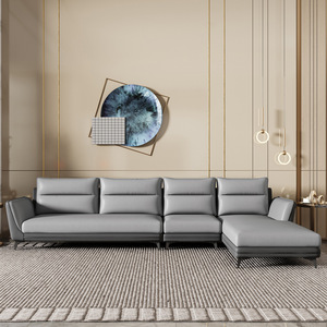 Nordic Style Fabric Sofa L-Shaped Upholstered <b>Foam</b> Filling For Living Room - Product Image 3