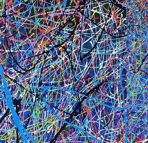 Dipinto Astratto Colorato Stile Jackson Pollock Grande Arte Murale all'Ingrosso Pittura a Olio per Decorazione Casa e Ufficio - Product Image 5