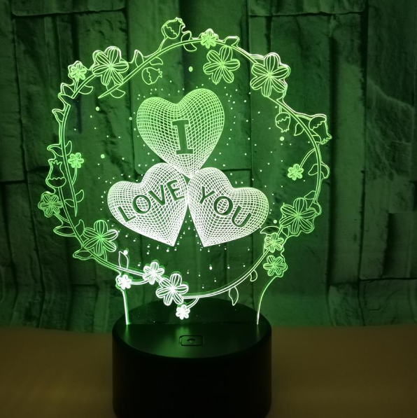 Custom Creative 3D Illusion Anime Lamparas Valentine's Day Styles