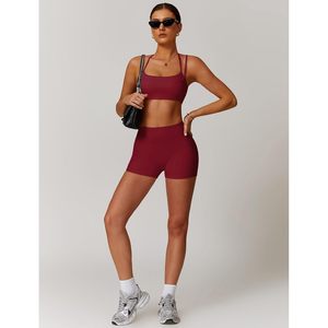 Two Piece Workout <b>Set</b> Women Sports Bra High Waist Scrunch Butt Shorts Yoga Gym Athletic Clothes Spandex Polyester - Product Image 4