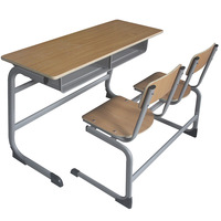 Ensemble de bureaux et chaises en plastique et en bois pour élèves, idéal pour les salles de classe du primaire (vente en gros)