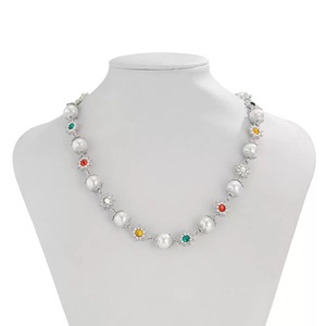 Collana e Bracciale da <span class=keywords><strong>Uomo</strong></span> di Tendenza con Perline in Lega <span class=keywords><strong>Accessori</strong></span> Gioiello alla Moda a Forma di Fiore Idea Regalo - Product Image 3