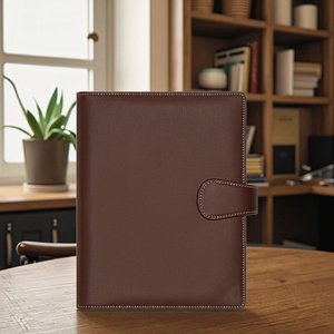 Pieno Fiore di fantasia Logo Personalizzato Diario di Pelle Bovina Marrone In Vera Pelle Agenda - Product Image 3