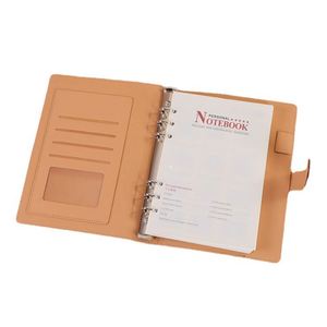 Custom A5 PU Leather Planner Notebook Six-hole Loose-<b>leaf</b> Diary Notebook with Snap-on Cover A5 Ring Binder Notebook - Product Image 3