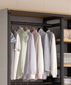 In metallo minimalista appendiabiti da pavimento aperta camera da letto semplice portaoggetti per mobili per uso domestico generale - Product Image 5