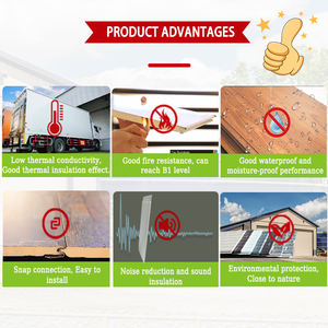 Panel sándwich de acero aislado insonorizado de 75mm EPS Panel sándwich Eps de espuma de poliuretano para pared y techo - Product Image 2