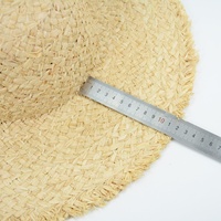 Chapeau de femme d'été à large bord et franges, style pommeau de levier de vitesse, en papier raphia, OEM, vente en gros, naturel, unisexe, adultes, avec applique