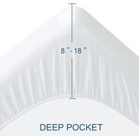 Housse de matelas imperméable en tissu éponge robuste Cloudland avec fermeture à glissière anti-acariens pour poche profonde