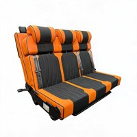 Siège triple pliable de type chariot pour camping-cars OLIVER ; banquette arrière réglable transformable en lit