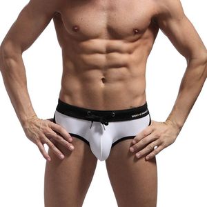 All'ingrosso personalizzato persona coraggiosa di alta qualità abbigliamento da nuoto uomo Patchwork con coulisse in Nylon e Spandex slip da nuoto da uomo - Product Image 5