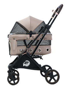 पालतू ट्रॉली समायोज्य निश्चित प्रकार 4-पहिया कुत्तों बिल्लियों के लिए कम केंद्र गुरुत्वाकर्षण जलरोधक फोल्डेबल एक-बटन तह - Product Image 4