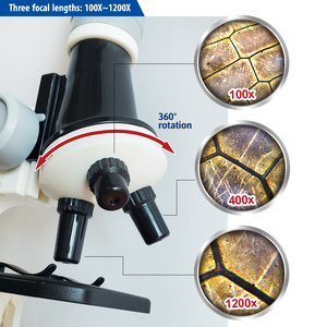 耐久性のあるプラスチックで作られた子供のための1000x学生生物実験室玩具顕微鏡教育楽しい実験キット - Product Image 4