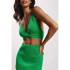 Autumn Women 2 Piece Sweater Dress 2022 Sleeveless V Neck Women Solid Color Bodycon Casual Cotton Dresses Women Long Maxi