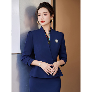 Women's White Suit Set Midi Skirt Formal Business Workwear Anti-Wrinkle Satin Fabric - Product Image 4