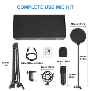 ZTU12 mikrofon Kit USB, Set mikrofon komputer kondenser PC Podcast Streaming 192kHz/24Bit untuk bermain game - Product Image 6