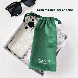 Pochette en velours doux et épais pour bijoux et montres, sacs de voyage pour cosmétiques, sac anti-poussière pour téléphone, impression de logo personnalisable - Product Image 2