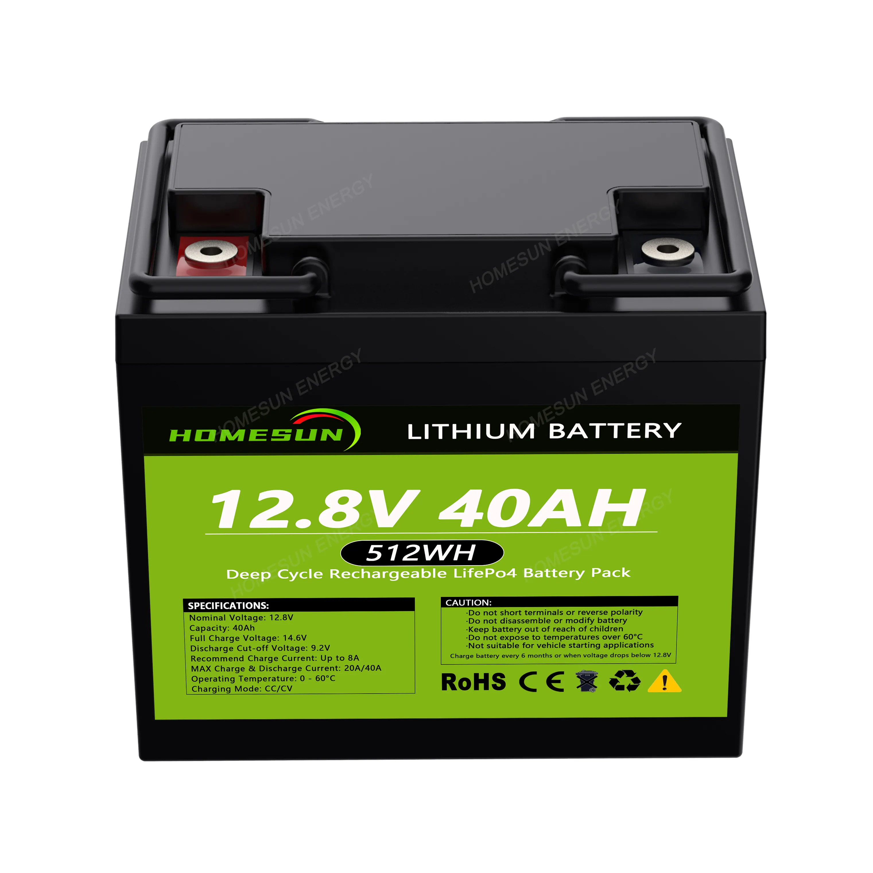 12,8 V 50Ah Lithium eisen phosphat Lifepo4 12V 40Ah Batterie für Not licht leistung