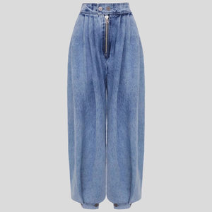 Pantalon en jean <span class=keywords><strong>cargo</strong></span> <span class=keywords><strong>Y2K</strong></span> décontracté pour femme, taille haute, ample, respirant, avec fermeture éclair et revers, style streetwear, tendance été, OEM ODM - Product Image 3