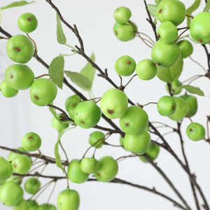 Phong Cách Châu Âu Mini Apple Tươi Trang Trí Nội Thất Nhiếp Ảnh Đạo Cụ Đa Đầu Nhân Tạo Trái Cây Chi Nhánh - Product Image 4