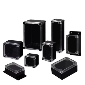 Scatola di Controllo Impermeabile IP67 per Esterni in ABS con Coperchio Trasparente Nero per Giunzioni Elettroniche - Product Image 1