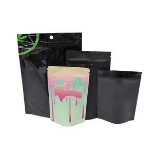 Custom printed mylar bags Private label 3.5 gram matte mylar bag customize Plastic bags mylar black
