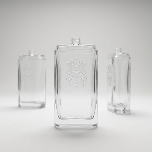 Botellas de Vidrio Cuadradas con Cabeza de León en Relieve, Base Gruesa y Transparente, para Whisky, <span class=keywords><strong>Vodka</strong></span> y Brandy, Venta al Por Mayor - Product Image 1