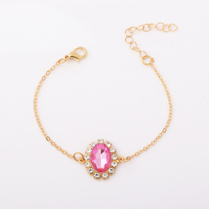 Modisches Vergoldetes Mehrfarbiges Zirkon-Armband-Set Sonnenblumen-Halo Kristallherz Tropfenförmiger Edelstein Zinklegierung Damen Party-Schmuck - Product Image 5