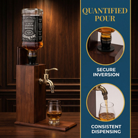 Distributeur d'alcool en bois personnalisé avec logo pour bar à domicile, avec verre à whisky à l'ancienne, cadeau d'anniversaire pour homme, papa