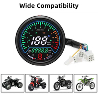 Compteur de vitesse numérique LCD universel pour moto, 12V, tachymètre, odomètre, jauge d'huile