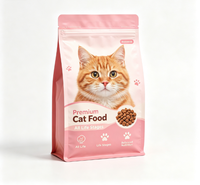 Sacs personnalisés pour aliments pour animaux, résistants à l'humidité, en BOPP/AL/PE Mylar, à fond plat, avec valve et fermeture éclair, pour chiens, chats et animaux de compagnie