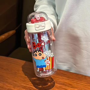 ขวดน้ำทริทัน ซีรีส์ ซูโอมู เครยอน ชินจัง ขนาด 500 มล. ปลอดสาร BPA ดีไซน์ทรงกระบอก สำหรับนักเรียน ใช้ในโรงเรียน ฤดูร้อน 2024 - Product Image 1