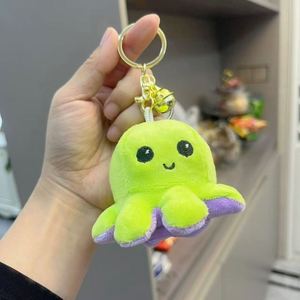 Trending Octopus Light Keychain Custom Design Durable Soft Stuffed Toy Ball Claw Machine Doll <b>Bag</b> Pendant <b>Key</b> <b>Ring</b> Wholesale - Product Image 6