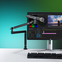 Support de Microphone de Bureau Professionnel, Bras Articulé en Alliage d'Aluminium, Rotatif, Réglable et Pliable pour le Streaming en Direct