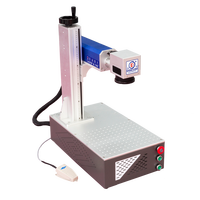 Machine de marquage laser à fibre pour bijoux en cuivre/aluminium/acier inoxydable - Haute précision 0,001 mm, refroidissement par air, CNC avec contrôle EZCAD