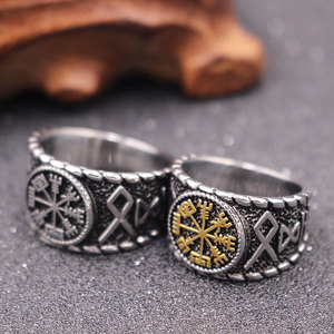 Anillos <span class=keywords><strong>de</strong></span> <span class=keywords><strong>Acero</strong></span> Quirúrgico Personalizados al por Mayor, Chapados en Oro Vintage, con Símbolo <span class=keywords><strong>de</strong></span> Tenedor <span class=keywords><strong>de</strong></span> Pescado, Joyería Vikinga <span class=keywords><strong>para</strong></span> <span class=keywords><strong>Hombre</strong></span> - Product Image 4