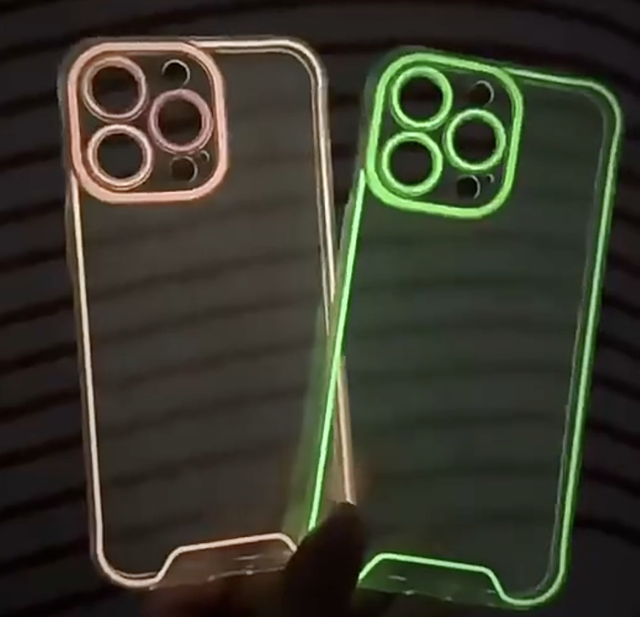 Night Light Phone Case for iPhone 14 15 Colorful Bumper Glow in Dark Luminous for iPhone 16 Pro 17 Luminous Mobile Phone Case