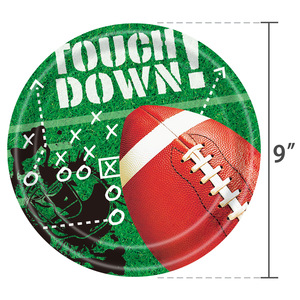 American Football Party Plates 9 Inch Disposable Tableware Birthday Decorations - Product Image 1