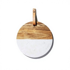 Planche à découper en bois et marbre, qualité supérieure, taille personnalisée, forme ronde, pour légumes, usage domestique - Product Image 1