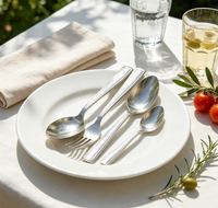 Collection de Vaisselle de Table en Acier Inoxydable 410 Poli Miroir Doré pour Banquets et Traiteurs – Vente Flash en Gros