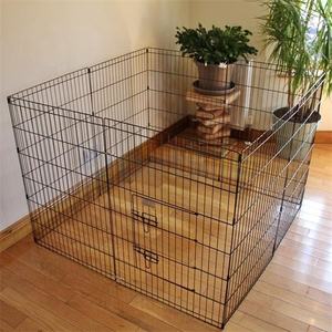 Bolígrafo de ejercicio, valla negra para perros, bolígrafo para cachorros, 8 paneles, corralito para perros, cajas de entrenamiento y viaje, alambre soldado, paneles para mascotas, valla - Product Image 1