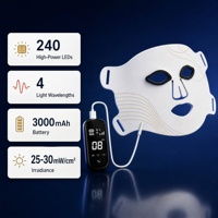 Masque facial LED personnalisé, laser 8500nm 630nm, 4 couleurs, thérapie par lumière rouge, masque facial pour salon de beauté