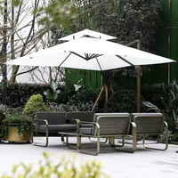 Nordisches Minimalistisches Outdoor-Sofa Aluminiumrahmen Lederkissen Terrassen-Sofaset für Villa Innenhof Balkon Hotel