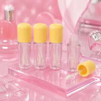 Tube de rouge à lèvres rond transparent vide avec bouchon à vis, en plastique ABS sérigraphié, 5 ml, pour cosmétiques