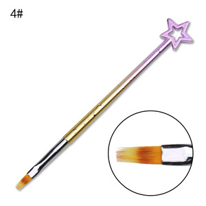 Star Handle Nylon Nail Art Brush <b>Set</b> Flat Liner <b>Crimped</b> Serrated Petal Brushes for Gel Flower Painting - Product Image 5
